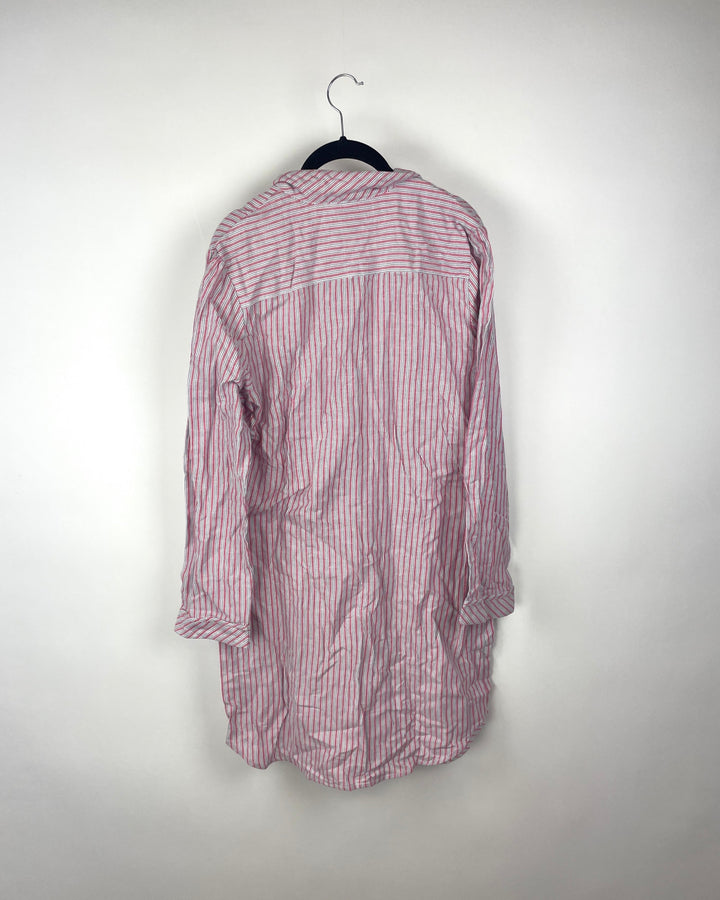Pink and Blue Striped Nightgown - Small