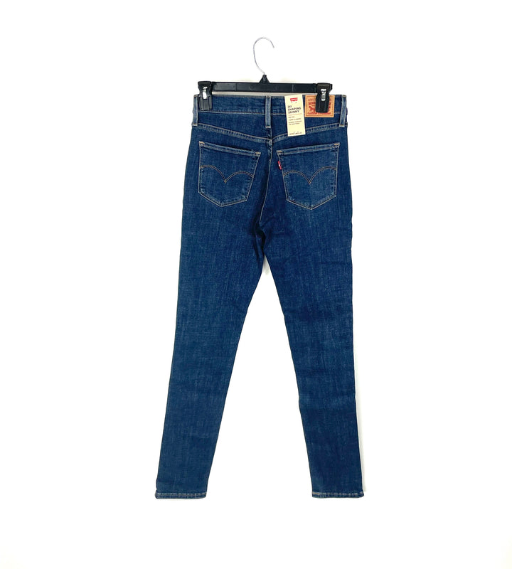 Mid Rise Shaping Skinny Dark Blue Wash Jeans - Size 26