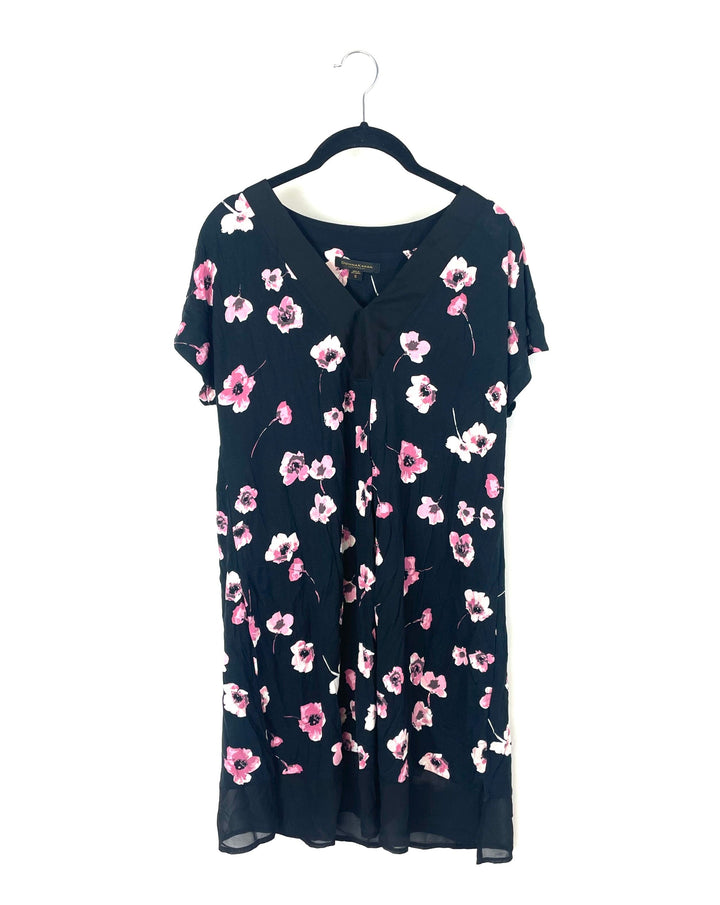 Black Floral Nightgown - Small