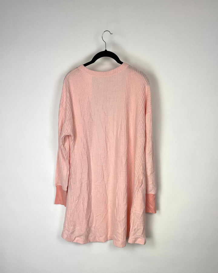 Light Pink Fleece Cardigan - Small and 1X