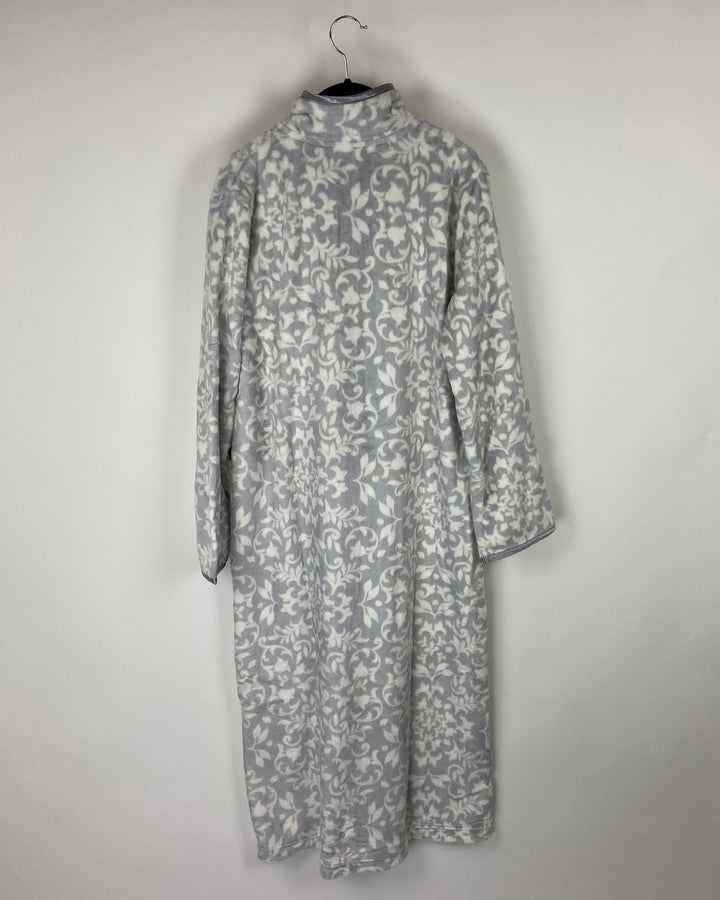 Floral Printed Grey Robe - Small