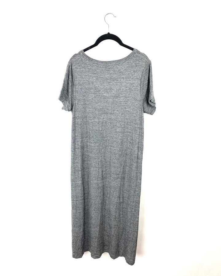 Grey Short Sleeve Lounge Dress - Small