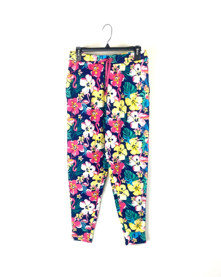 Tropical Print Pajama Pants - Small