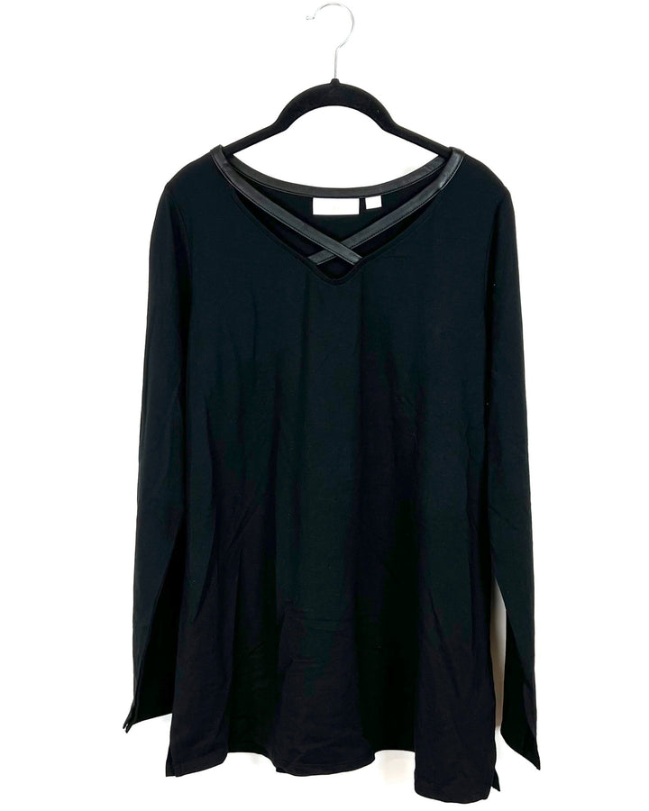 Black Criss Cross Top - Small/Medium