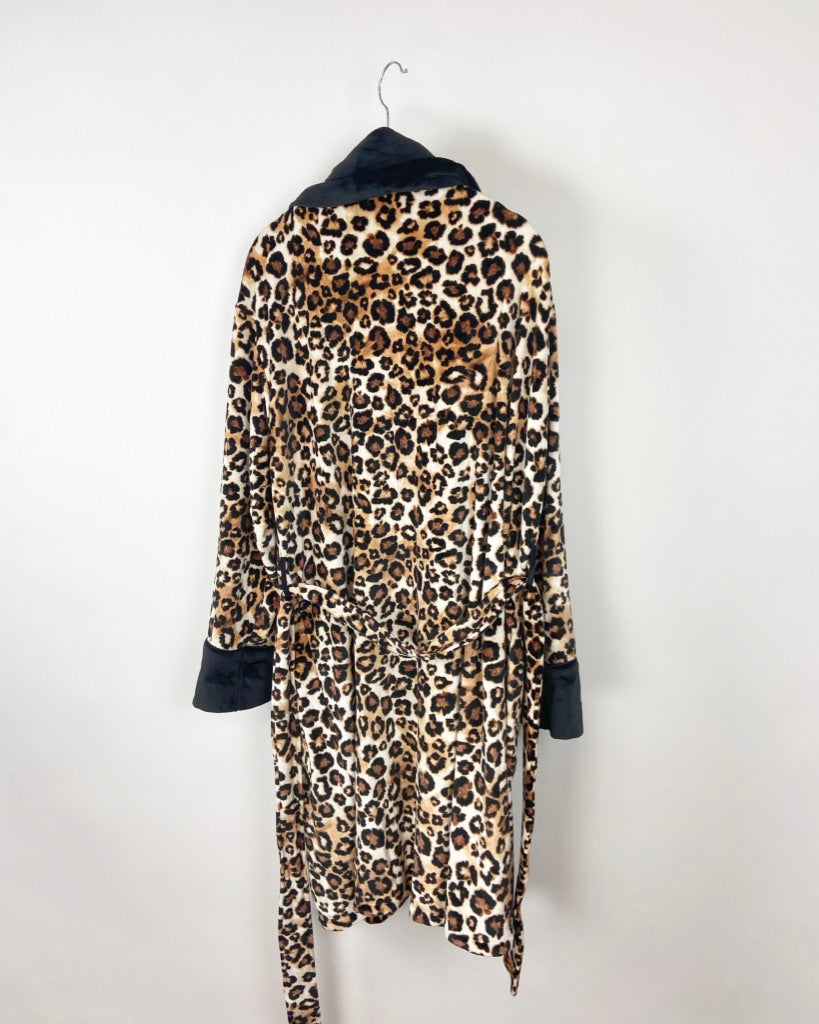 Donna Karan Sleepwear Leopard Print Robe Small The Fashion Foundation