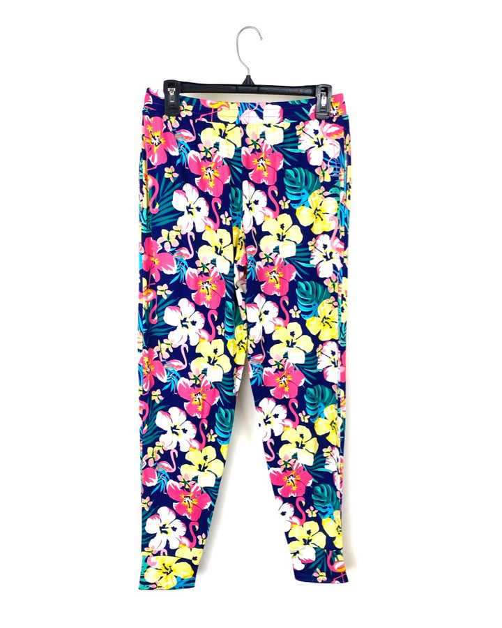 Tropical Print Pajama Pants - Small