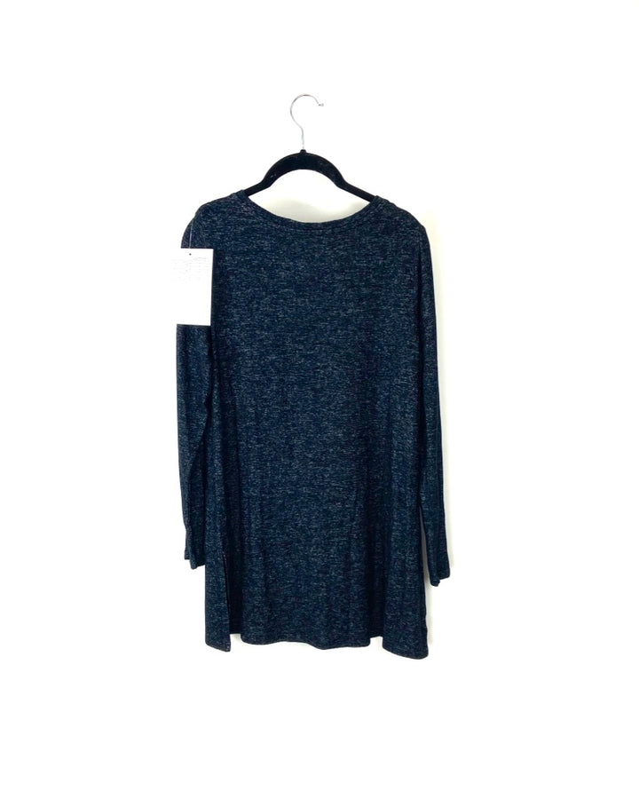 Long Sleeve Black Heather Top - Small
