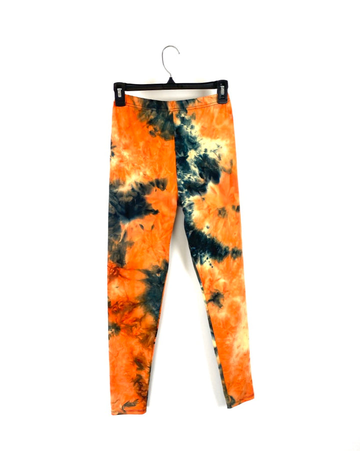 Orange Tie-Dye Leggings - Small