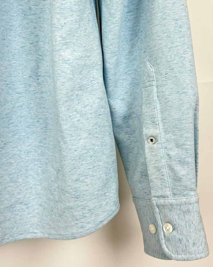 Mens Sky Blue Band Collared Shirt - Medium