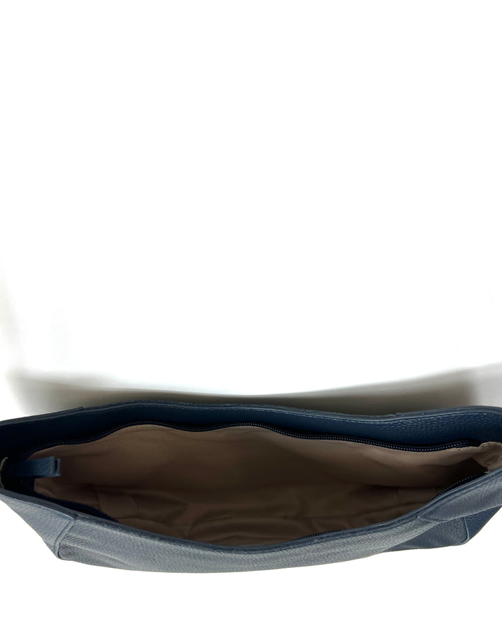 Navy Blue Leather Crossbody Bag
