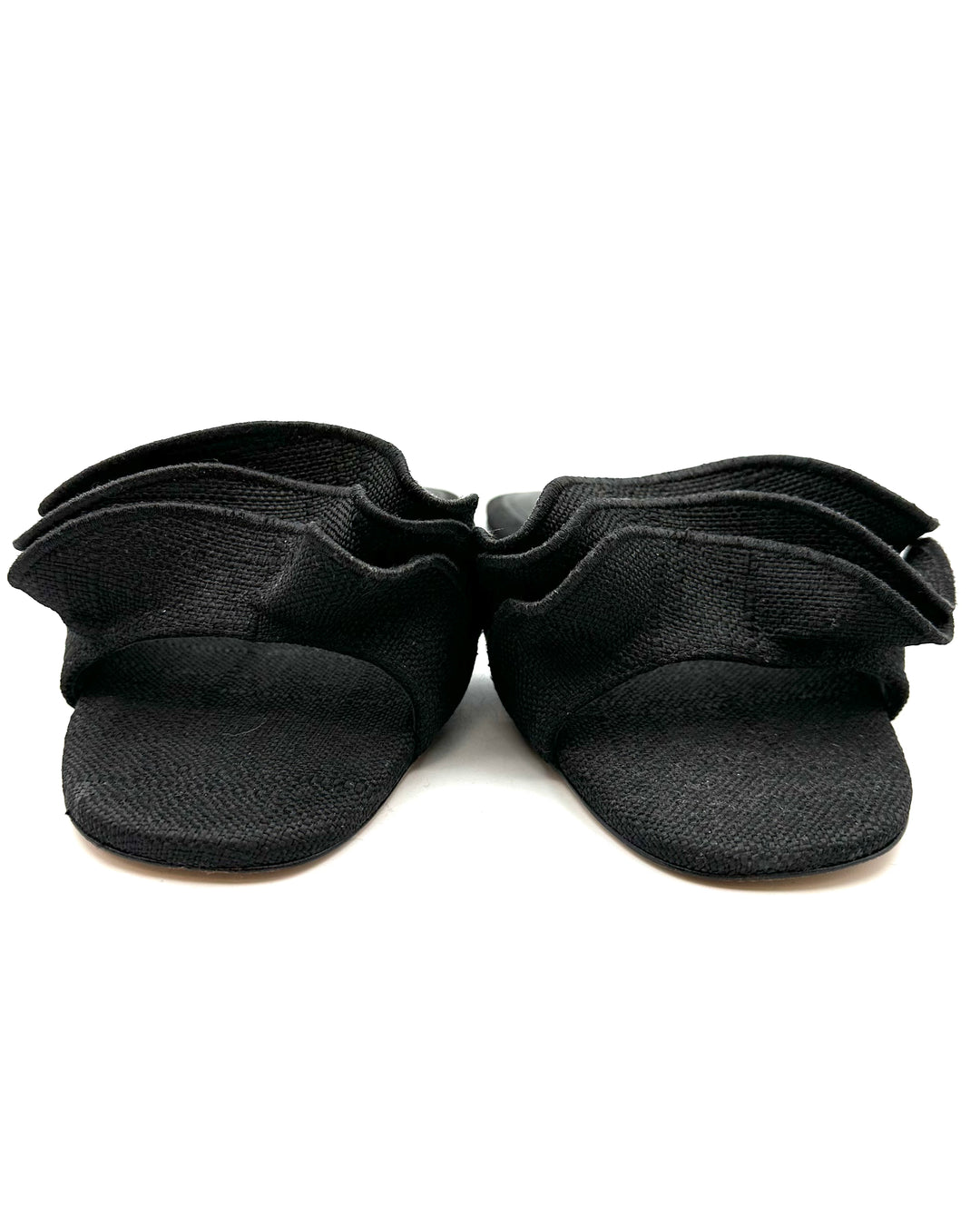 Black Raffia Ruffle Sandal - Size 9
