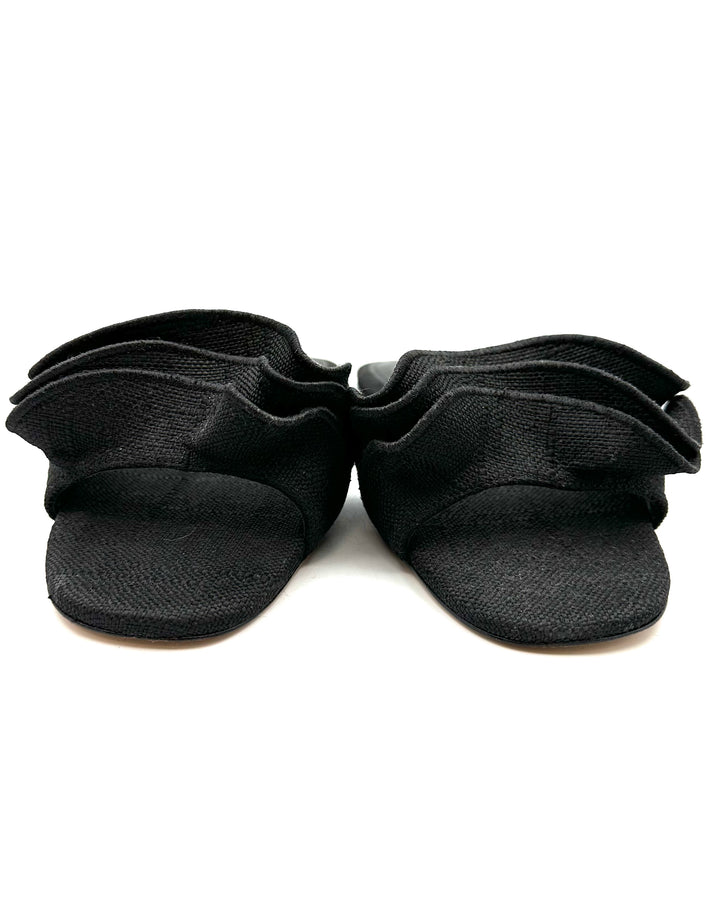 Black Raffia Ruffle Sandal - Size 9
