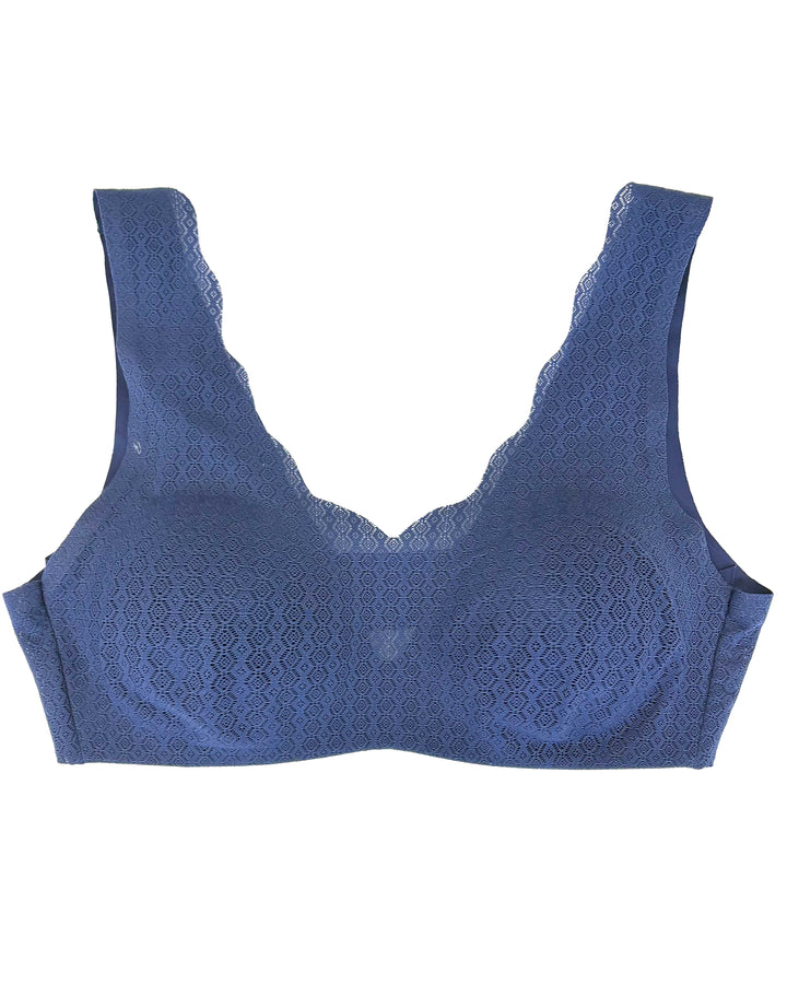 Oxford Blue Lace Bralette - Small
