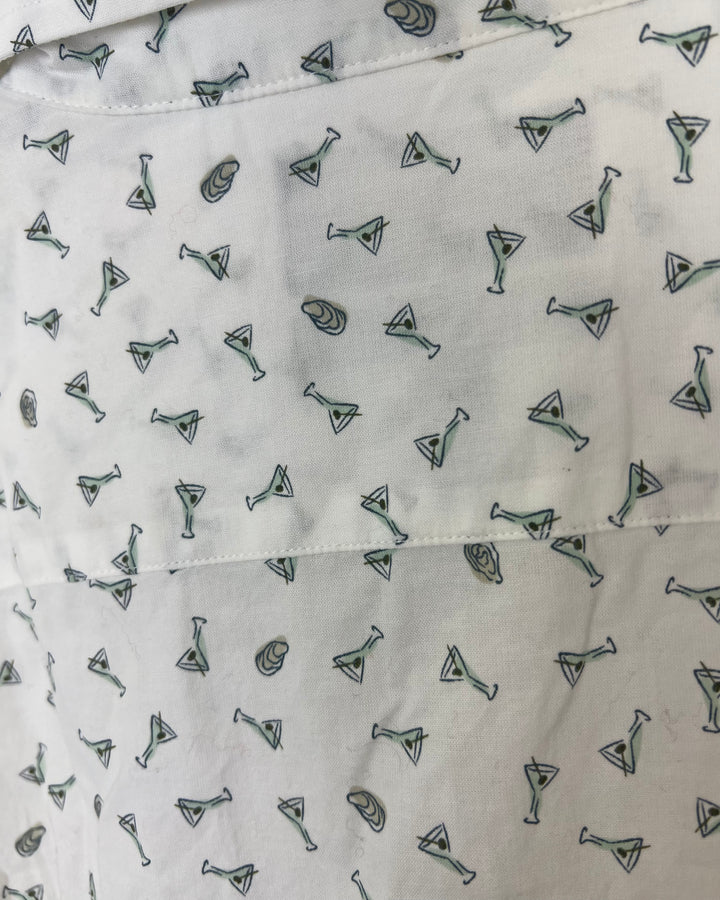 MENS Martini and Oyster White Button-Up - Medium