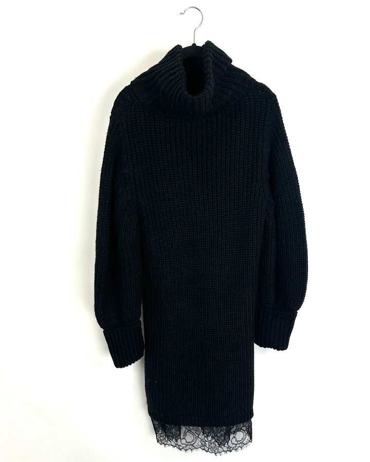 Black Knit Turtleneck Sweater Dress- Size 6/8