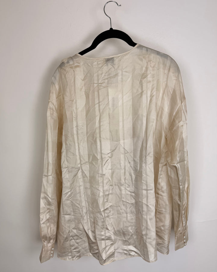 Ivory Striped Blouse - Size 4/6