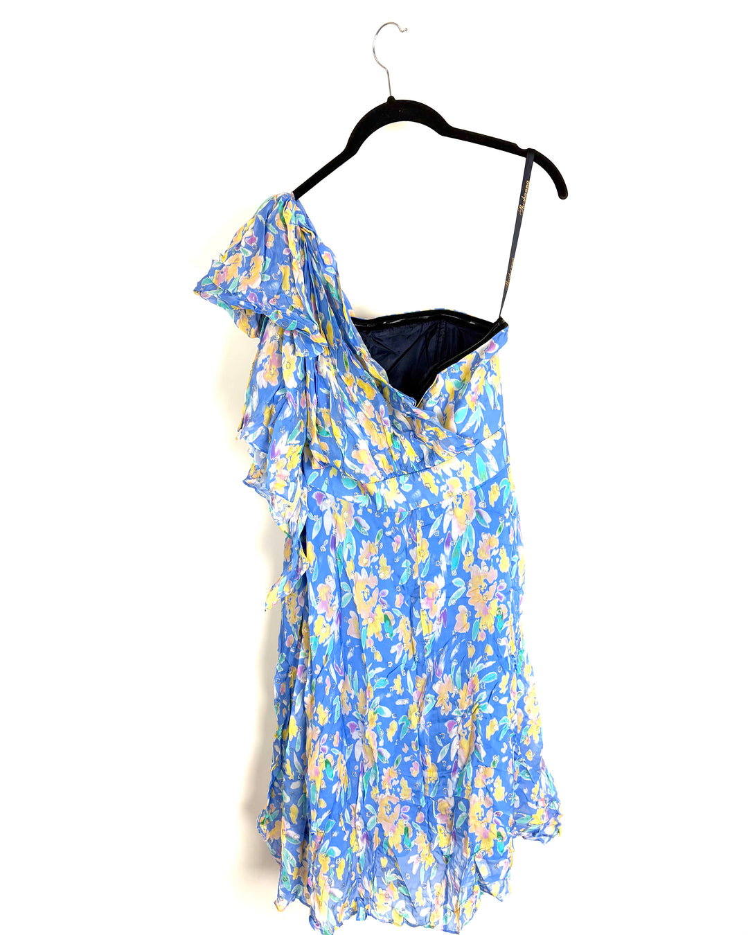 Blue Floral Patterned Dress - Size 4