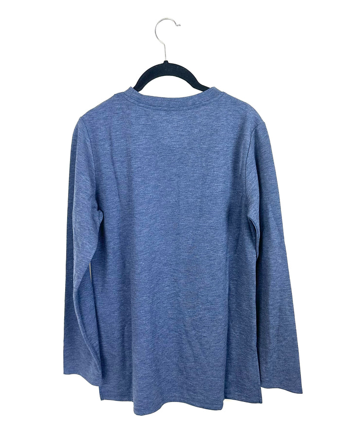 Heathered Blue Sleeve Top - Size 2/4