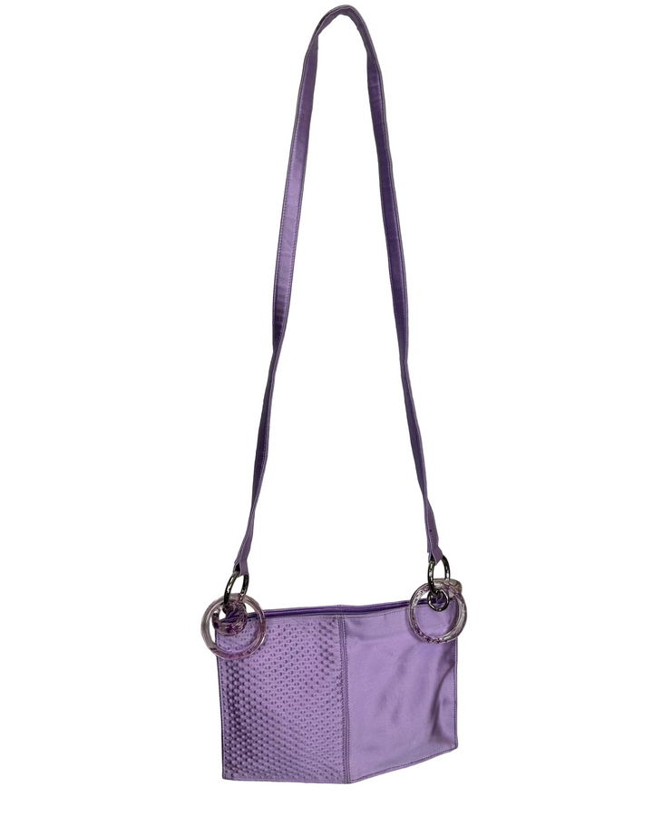 Lavender Purple Satin Ring Shoulder Bag