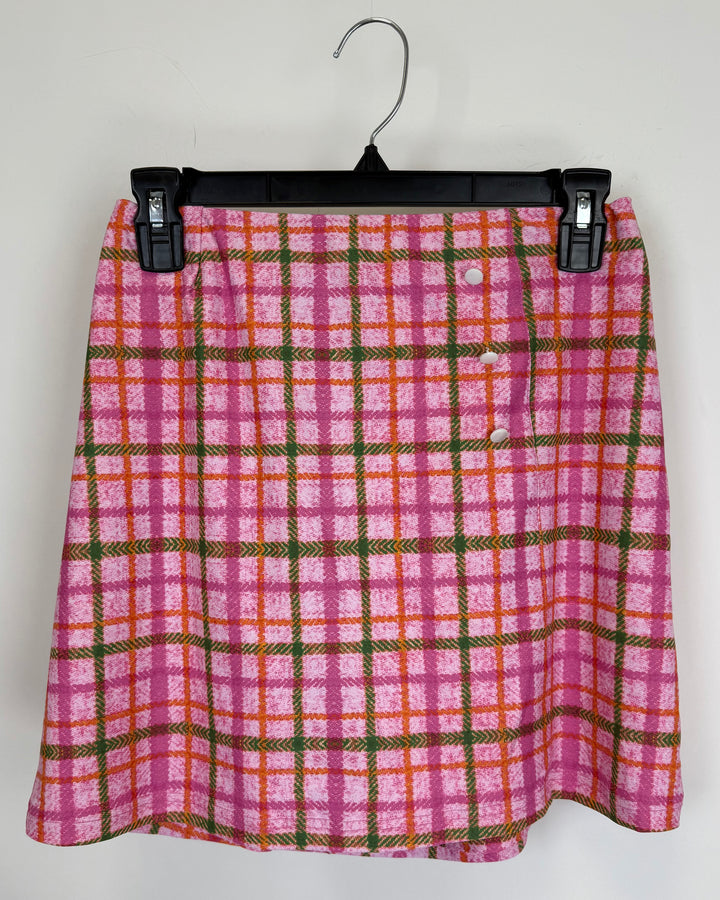 Bright Pink Plaid Athletic Skirt - Extra Extra Small