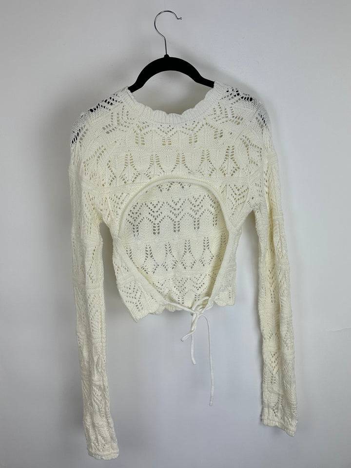 Cream Backless Sweater - Size 2/4