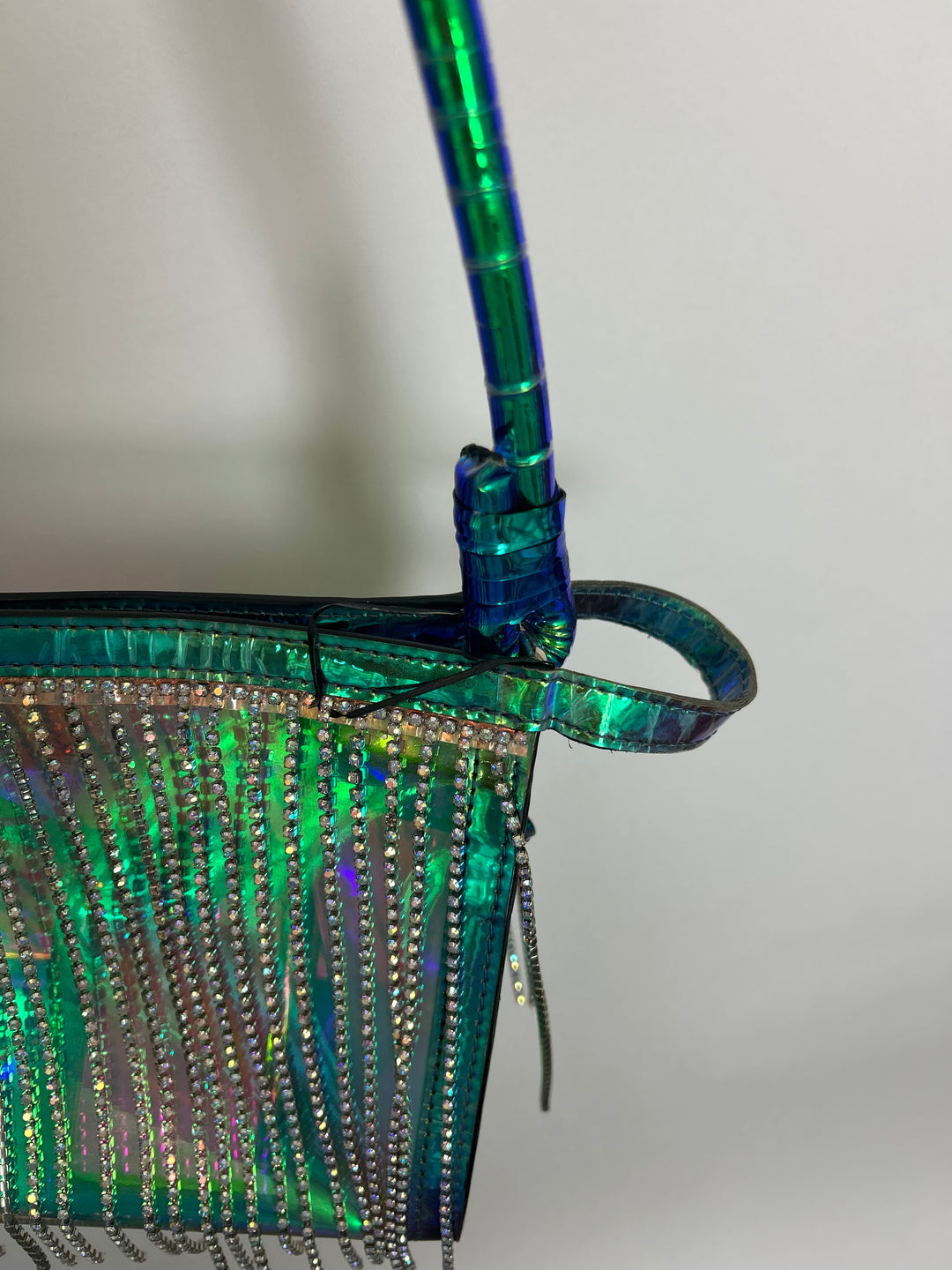 Blue Duochrome Transparent Rhinestone Bag