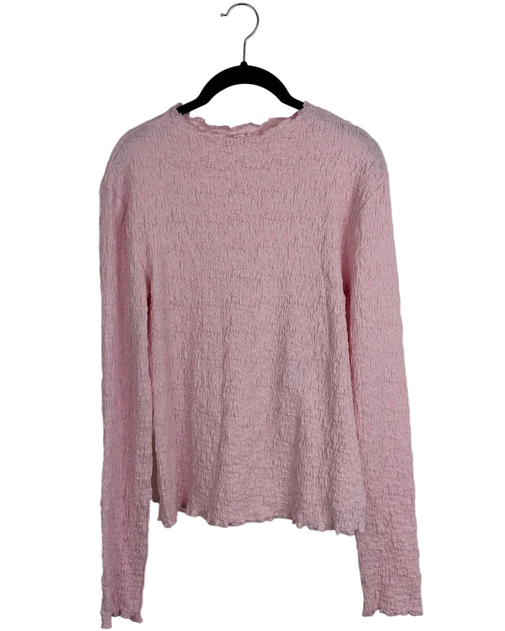 Pink Ruched Long Sleeve Top - Size 2/4