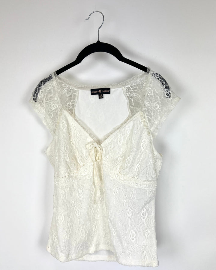 White Lace Top - Medium