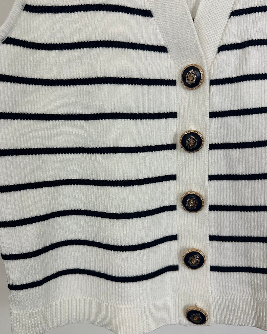 Blue and White Knit Vest - Size 4/6