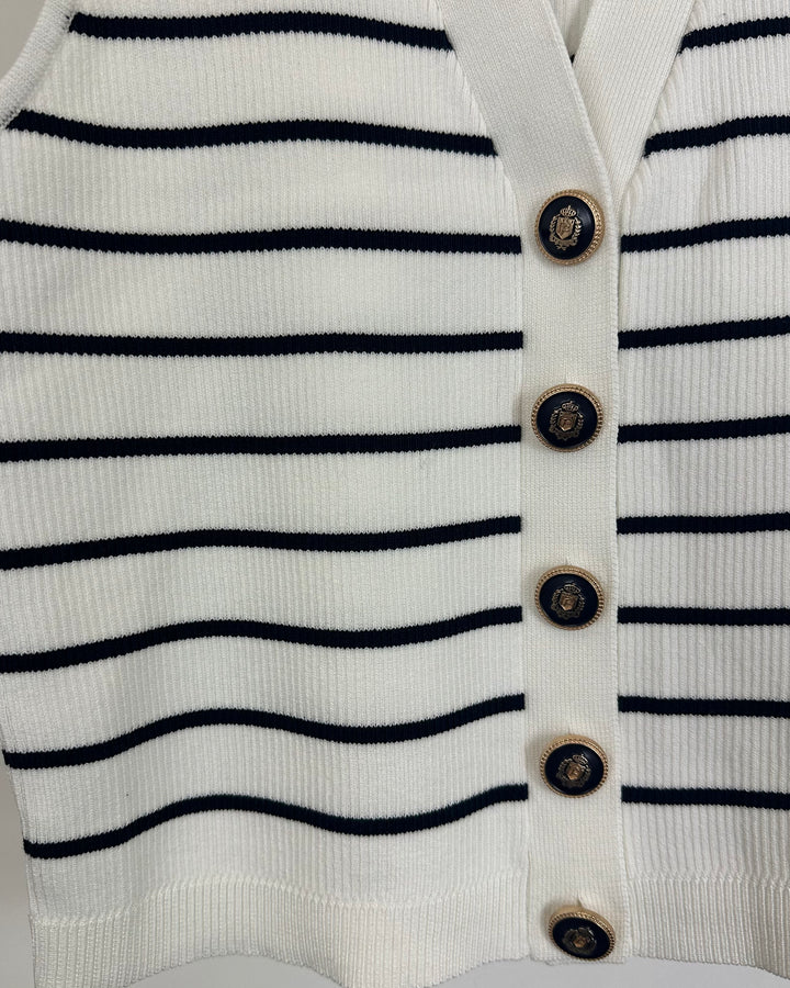 Blue and White Knit Vest - Size 4/6