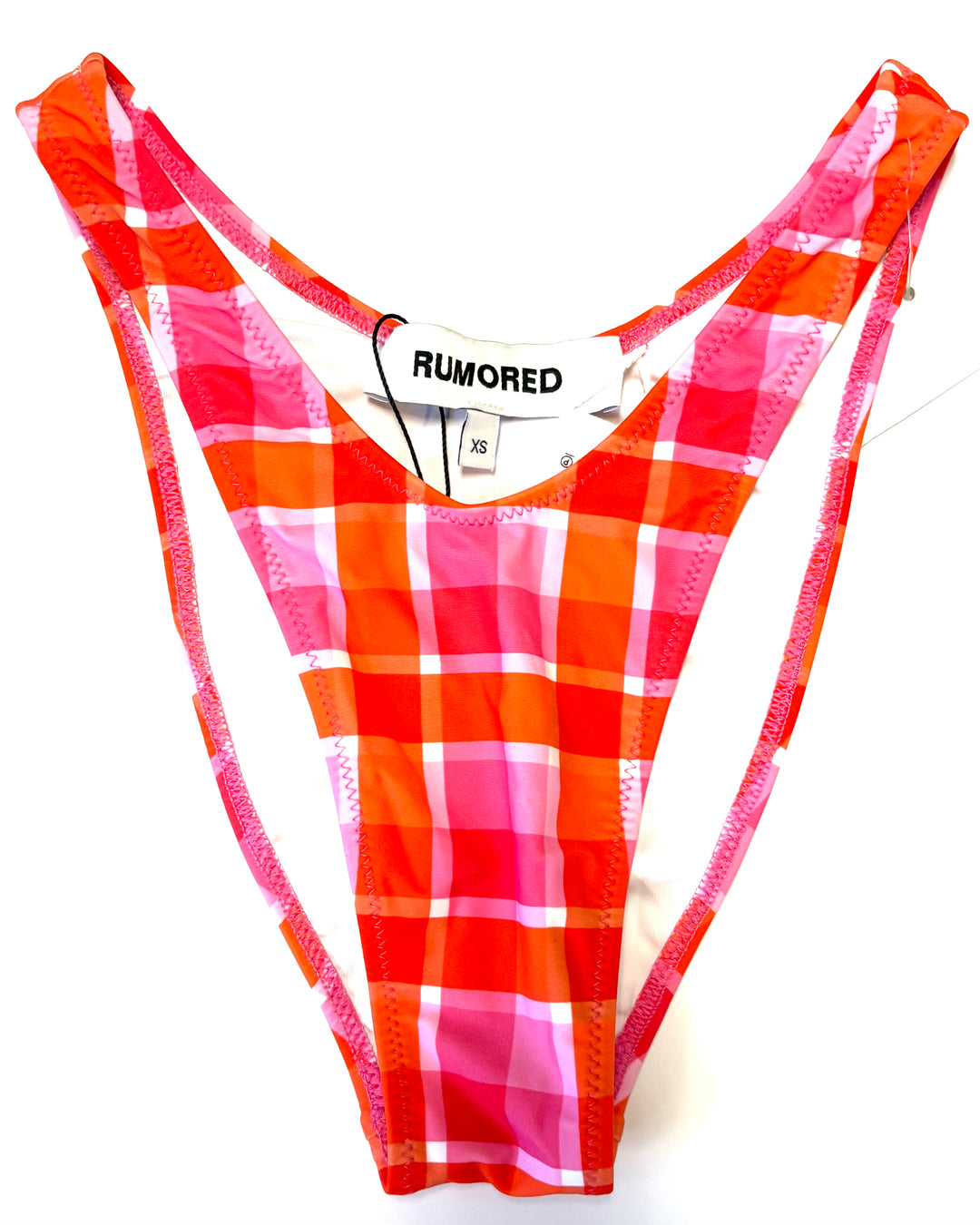Pink and red plaid cheeky bottoms - XS