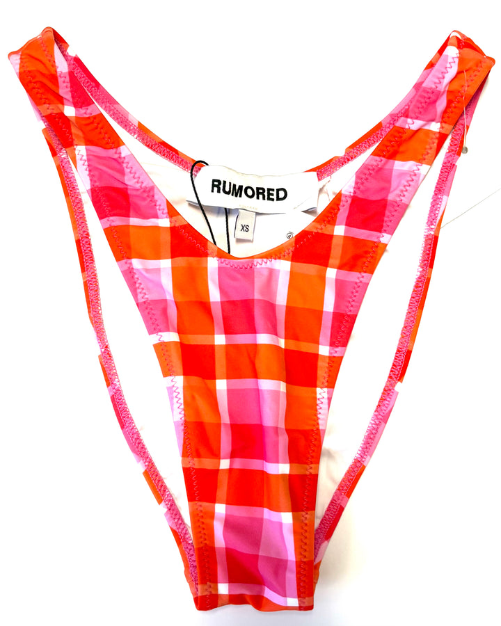 Pink and red plaid cheeky bottoms - XS