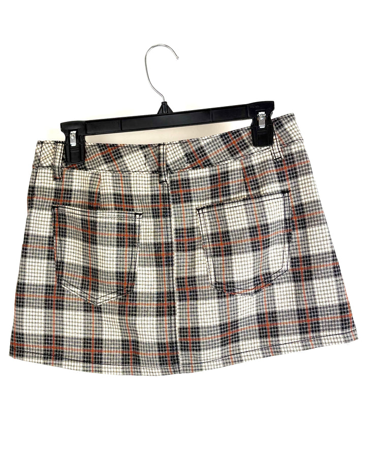 Plaid Neutral Colored Mini Skort - Size 2/4
