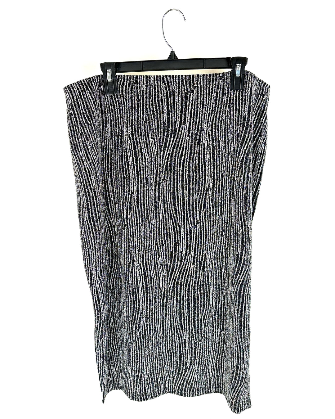 Silver And Black Metallic Skirt - Extra Large