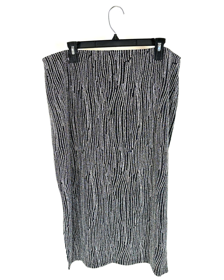 Silver And Black Metallic Skirt - Extra Large