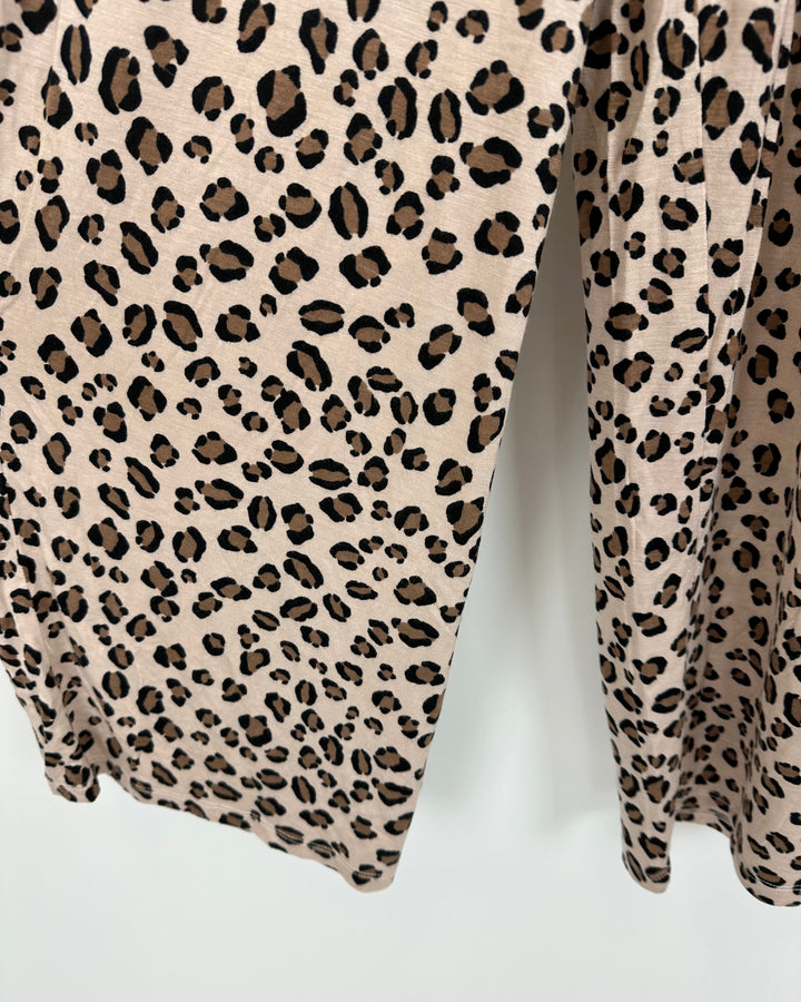 Leopard Print Pajama Bottoms - Size 2/4