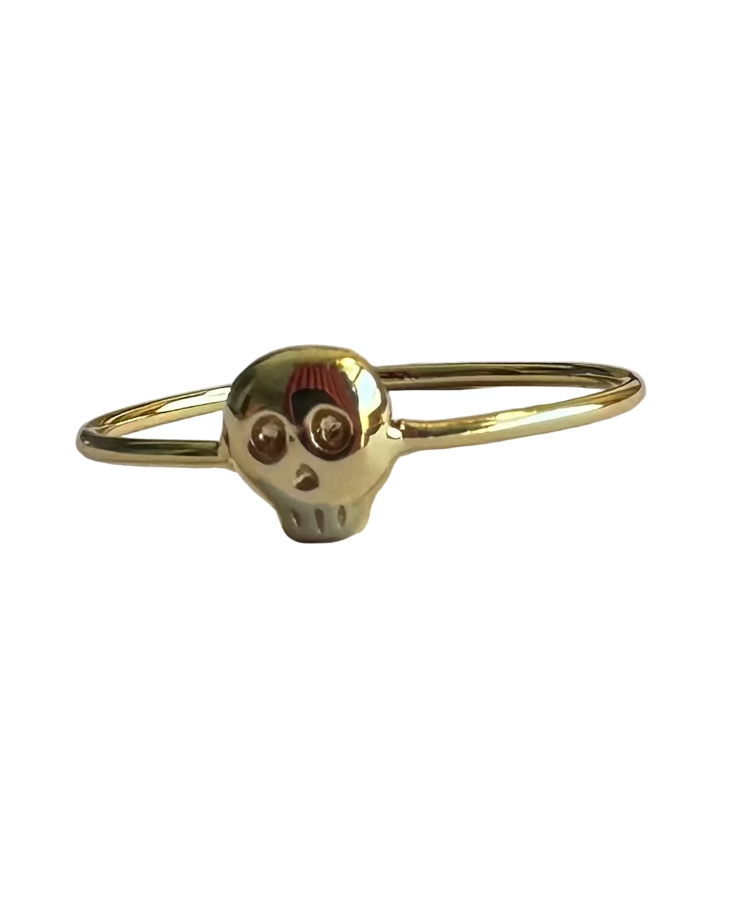 Dainty Gold Skull Ring - Size 7