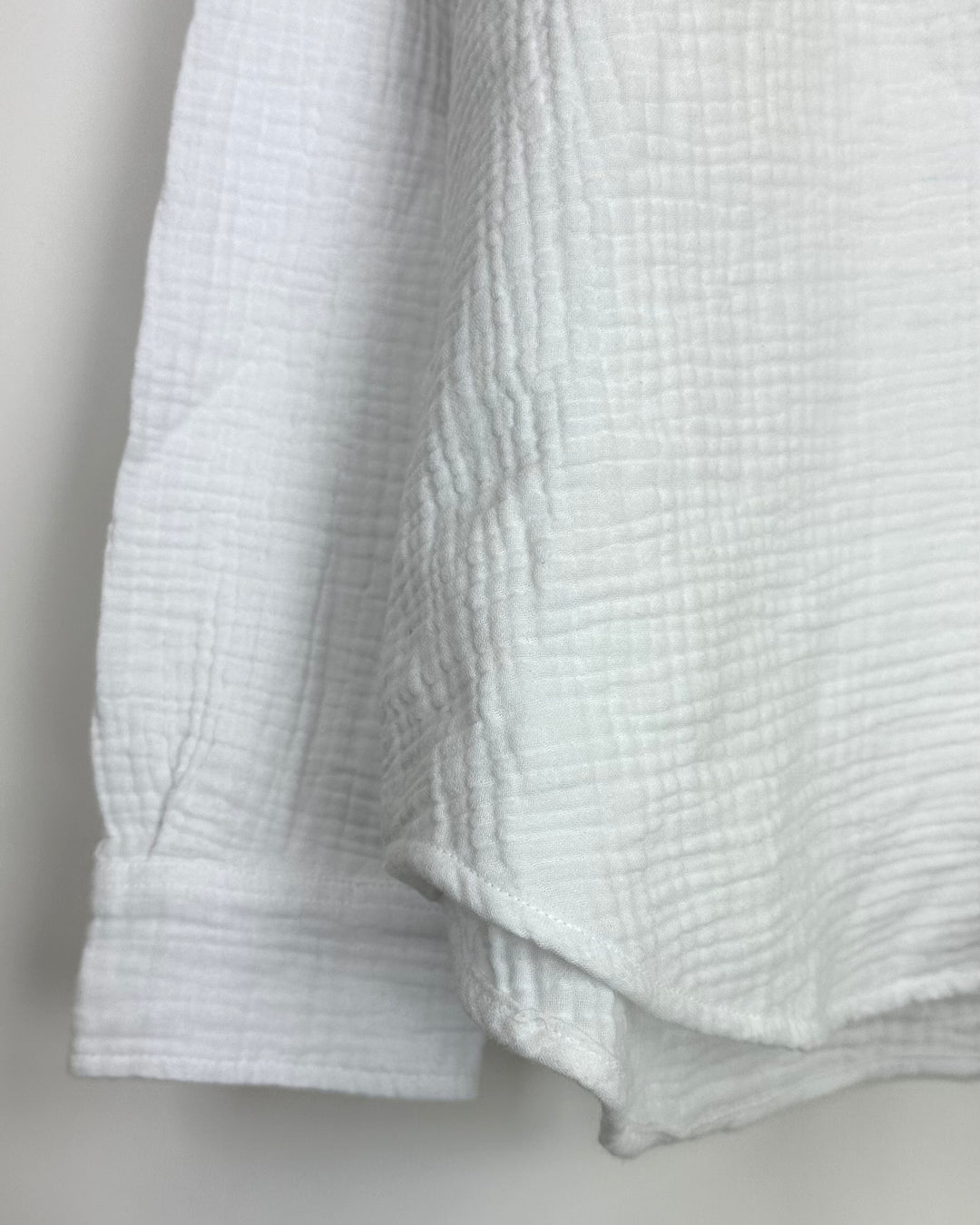 Cotton White Button Up Blouse - XS, M, L, XL