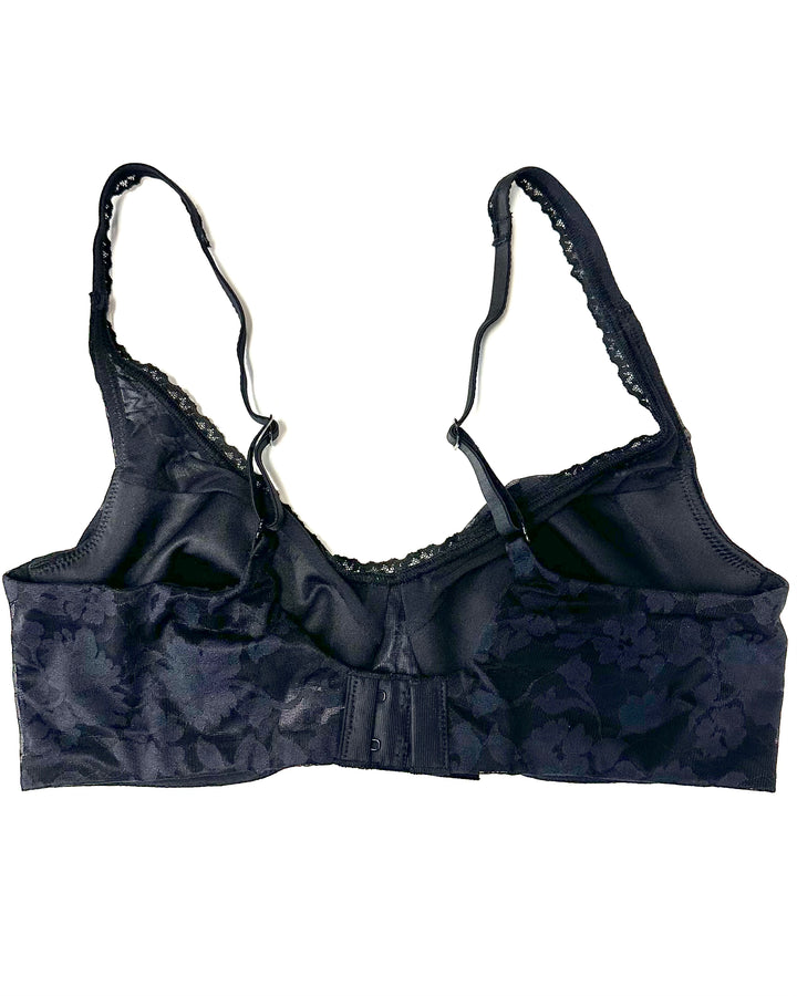 Black Floral Underwire Multi Wear Strap Bra - 34C