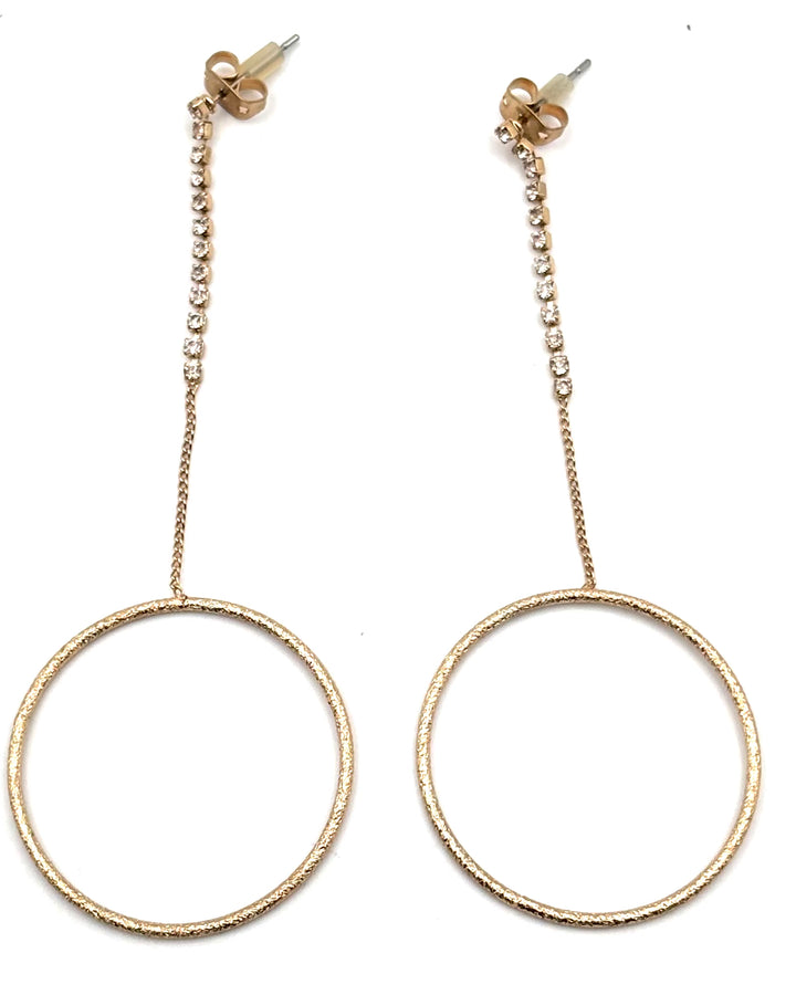 Gold Studded Dangling Hoop Earring
