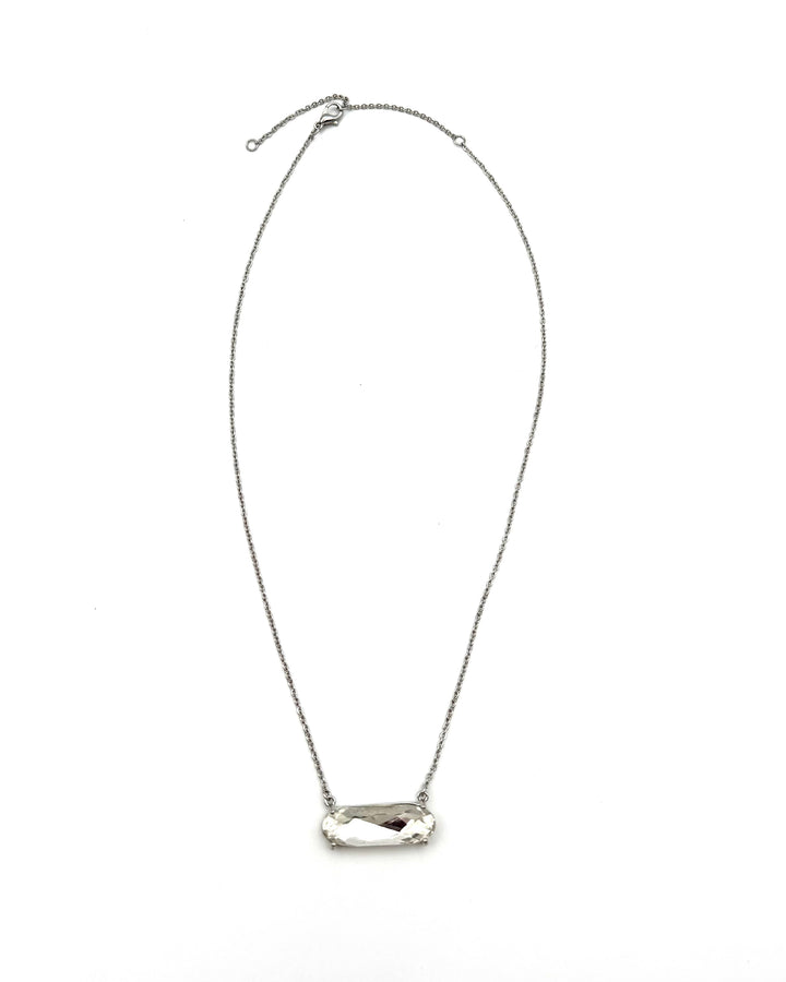 Dainty Silver Gemstone Necklace