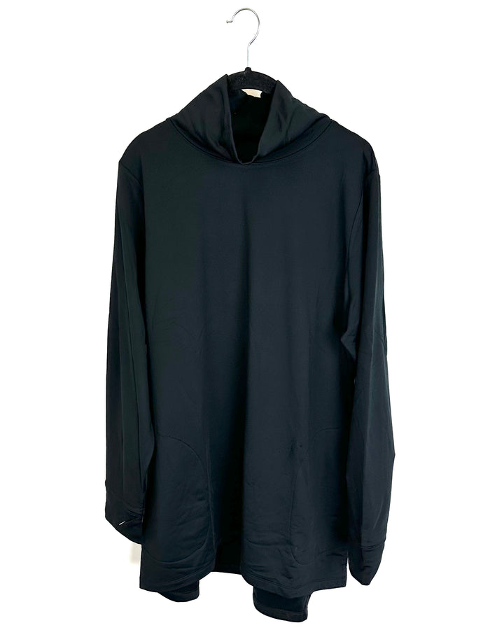 Black Mock Neck Top - Extra Large