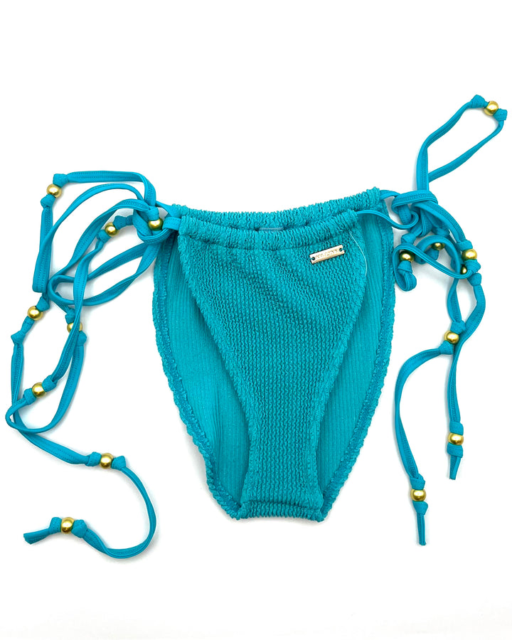 Teal Textured Cheeky Bikini Bottom - XS, S, M, L, XL