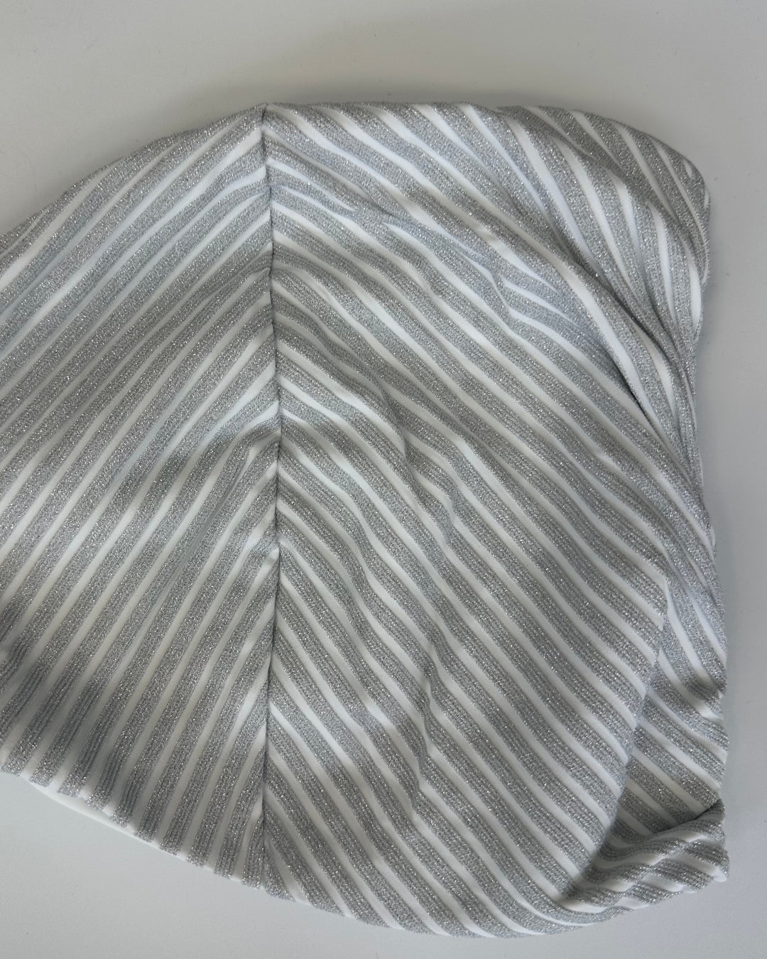Metallic Silver Strapless Bandeau Bikini Top - Extra Extra Extra Large