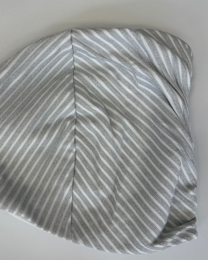 Metallic Silver Strapless Bandeau Bikini Top - Extra Extra Extra Large