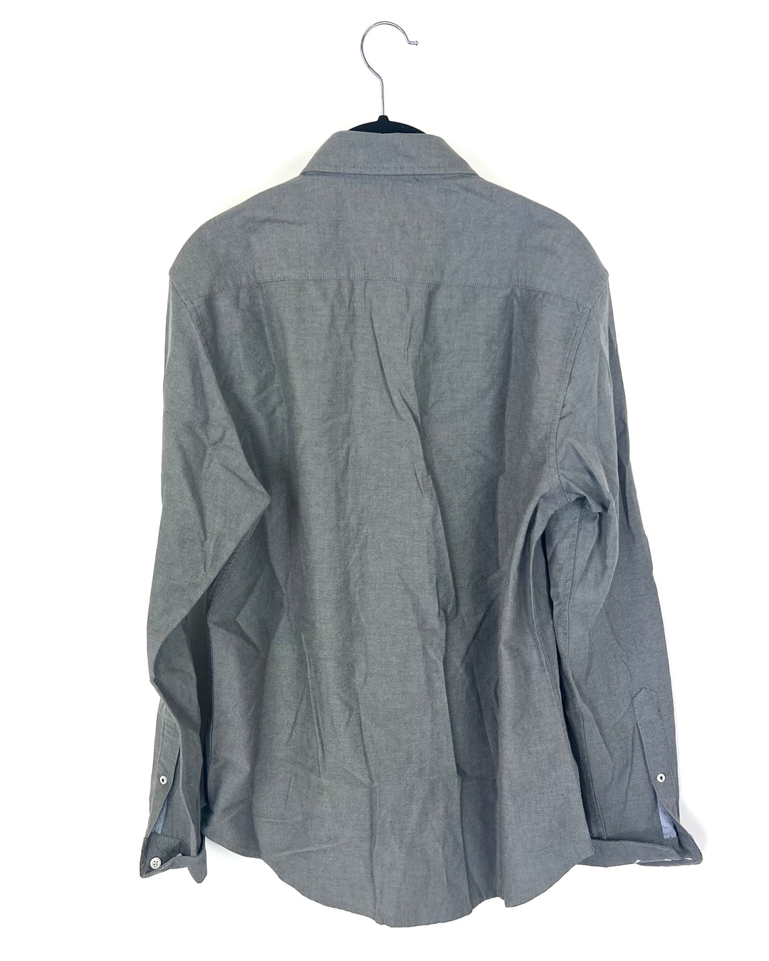 MENS Slate Gray Button Up Long Sleeve - Medium Slim Fit