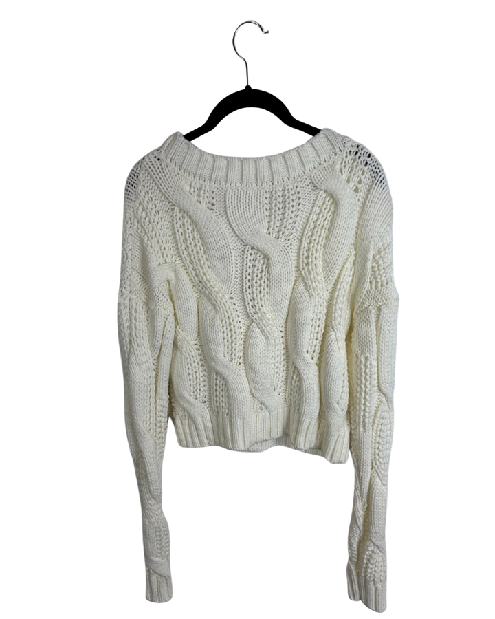 Ivory Cropped Cardigan Sweater - Size 4/6