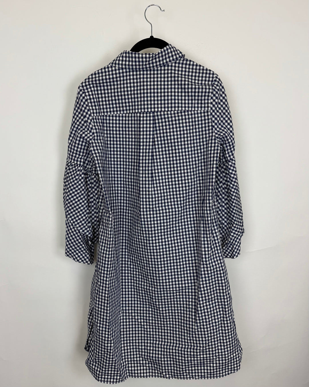 Navy Blue & White Gingham Dress - Size 4/6