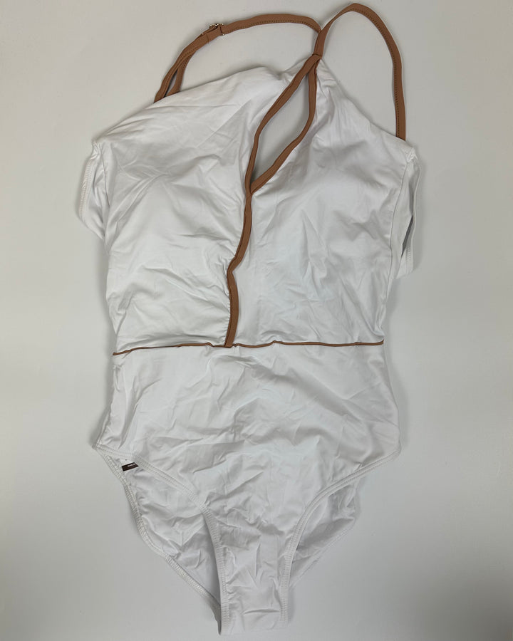 White One Shoulder One Piece Swimsuit - Size 6/8