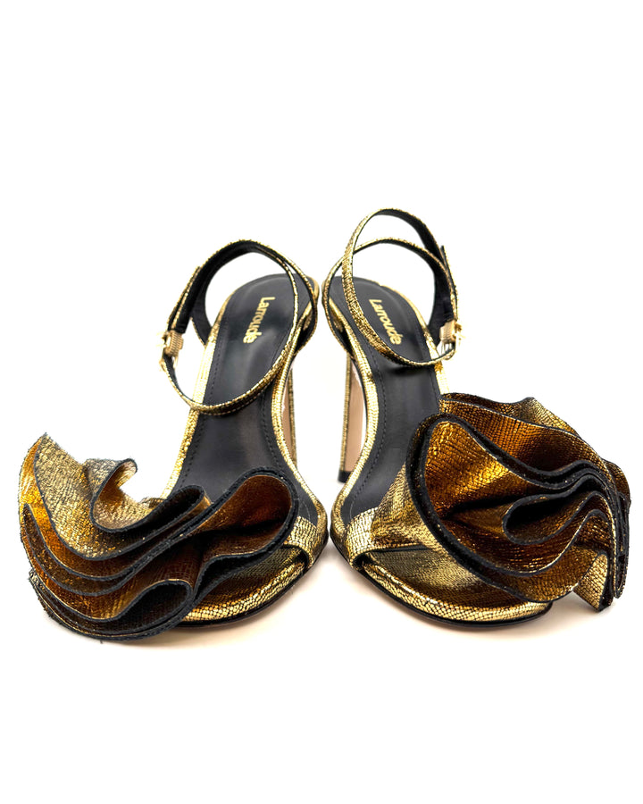 Gold Metallic Leather Heel - Size 6, 8 and 9